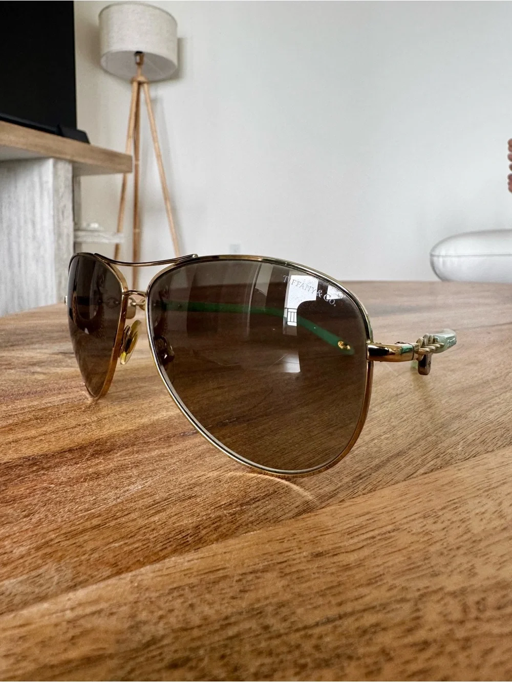 Tiffany & Co. Locks Pilot Aviator Sunglasses